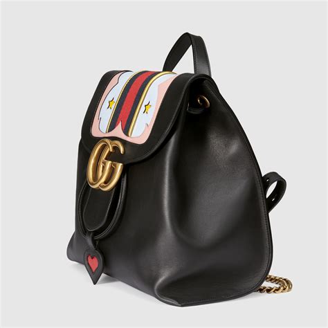 gucci gg marmont leather backpack black|Gucci GG Marmont shoulder bag.